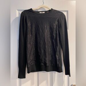 Equipment Black Lace Detail Sweater
